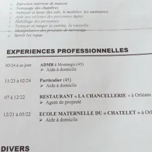 Aide à domicile polyvalent Montargis 