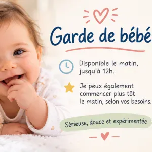Baby-sitter expérimentée disponible le matin