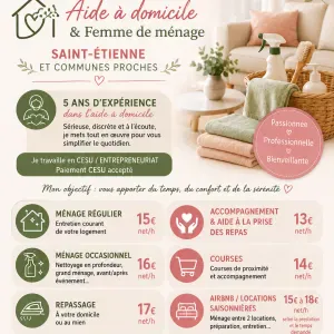 Aide à domicile/Femme de ménagé Saint-Etienne 42