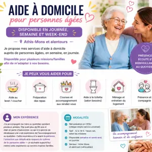 Aide à domicile bienveillante pour aînés Athis-Mons 91200