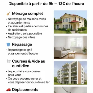 Femme de ménage dans les bouche du rhone