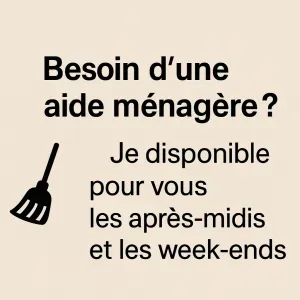 Je propose mes services pour votre menage 