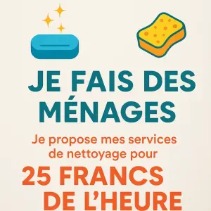 Femme de ménage qualifiée à Siviriez