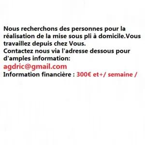 Complément de revenu: Agent Mise sous pli à Domicile