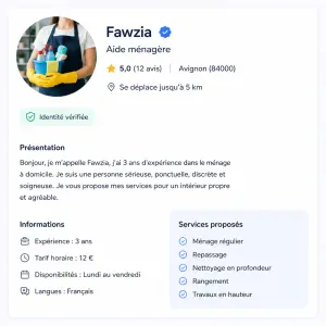 Femme de ménage responsable a Avignon