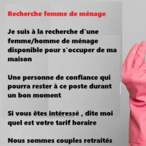 Recherche femme de ménage