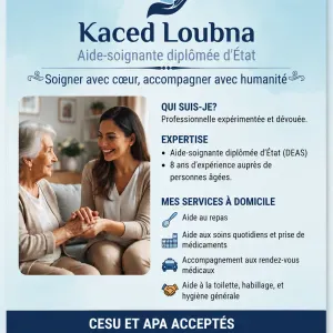 Aide soignante diplômée disponible d'immédiatement