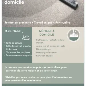 Ménage à domicile et jardinage 