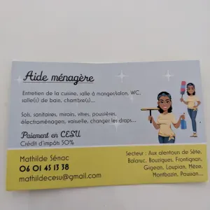 Je suis aide ménagère